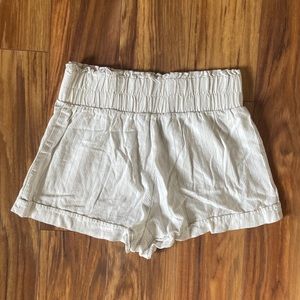 Striped thick waistband beach shorts
